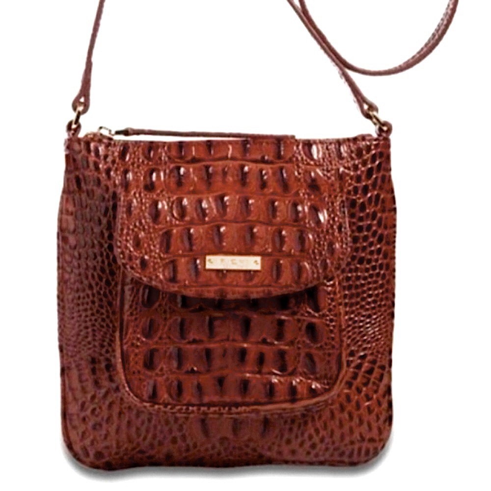 Rioni Leather Croc Embossed Crossbody (Dustbag Included) - Picture 3 of 11